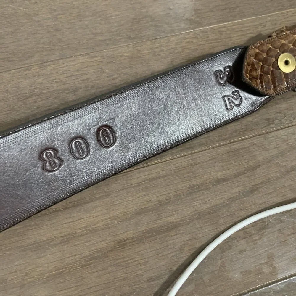 Rj Foley Womens Solid Brown Genuine Snakeskin Belt
